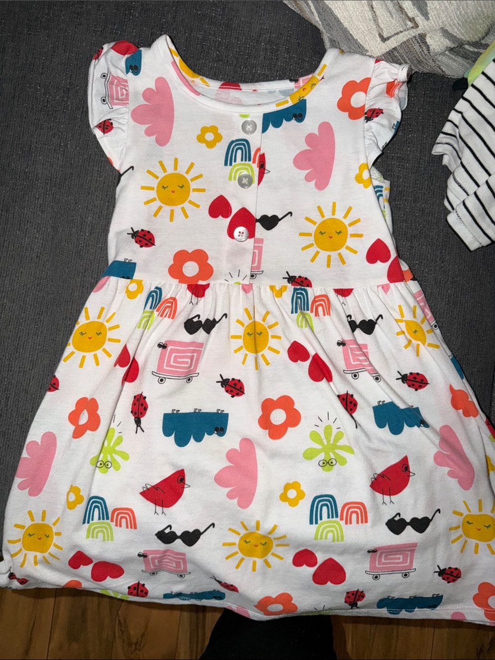 Playful Sunny Rainbow Cotton Dress for Toddler